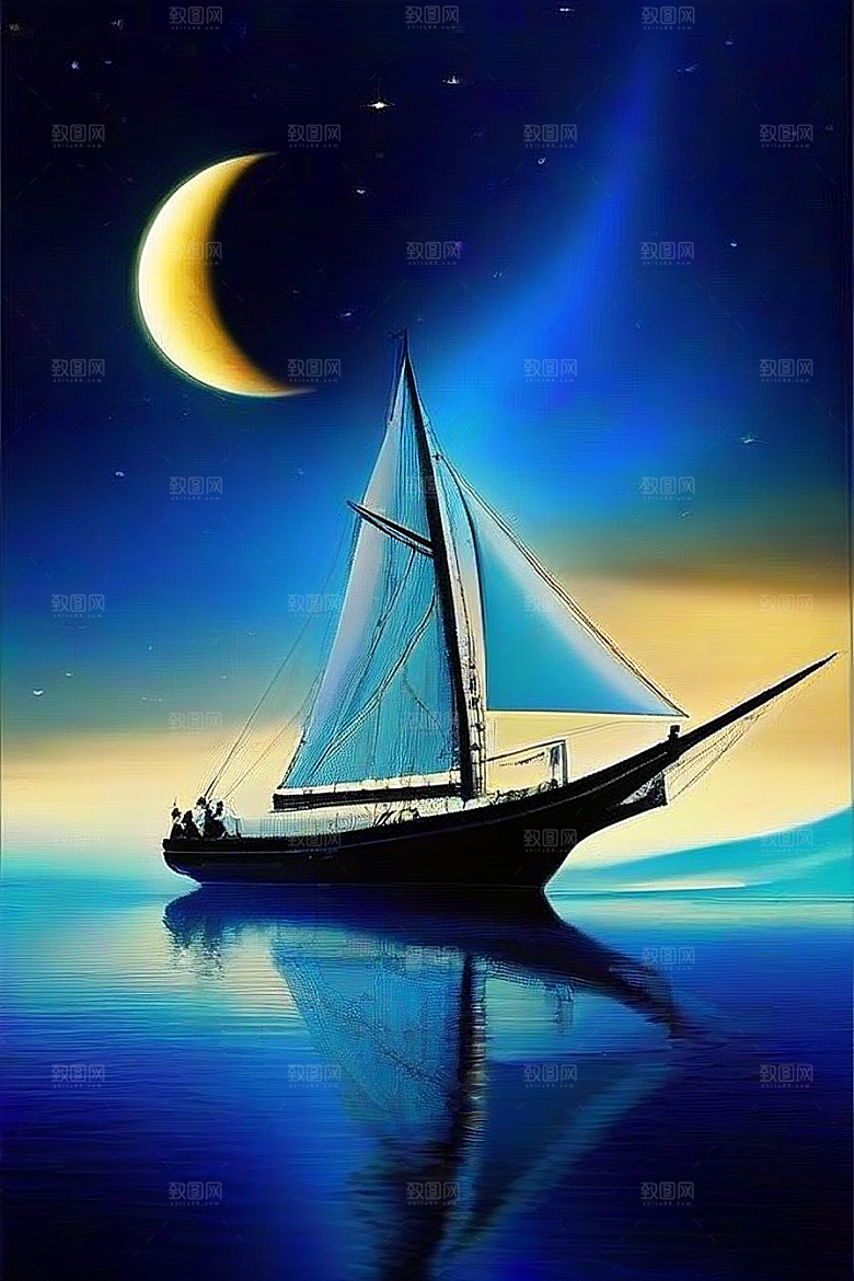魔幻的蓝色海洋画面