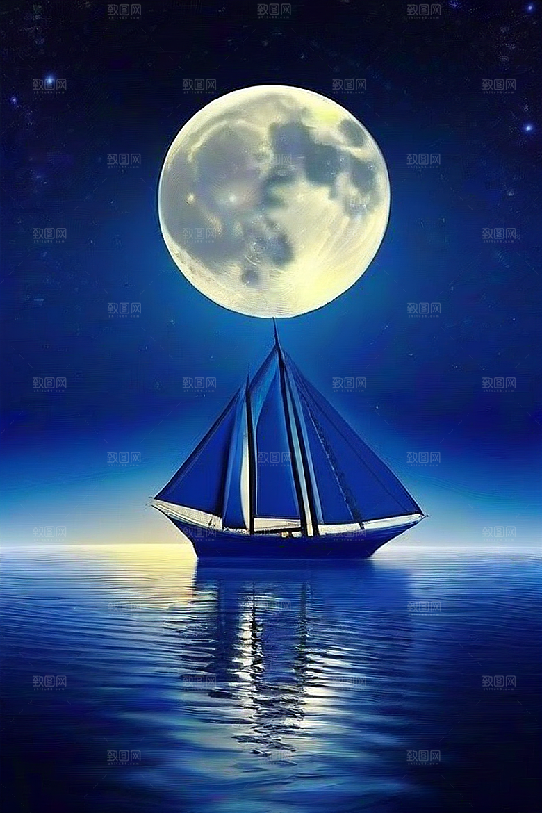 深海中漂浮的巨大蓝玫瑰