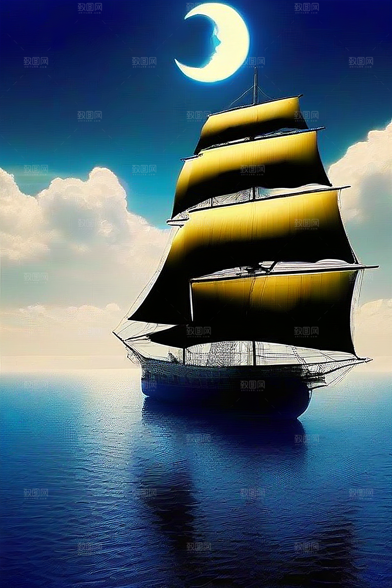 深海中漂浮的巨大蓝玫瑰