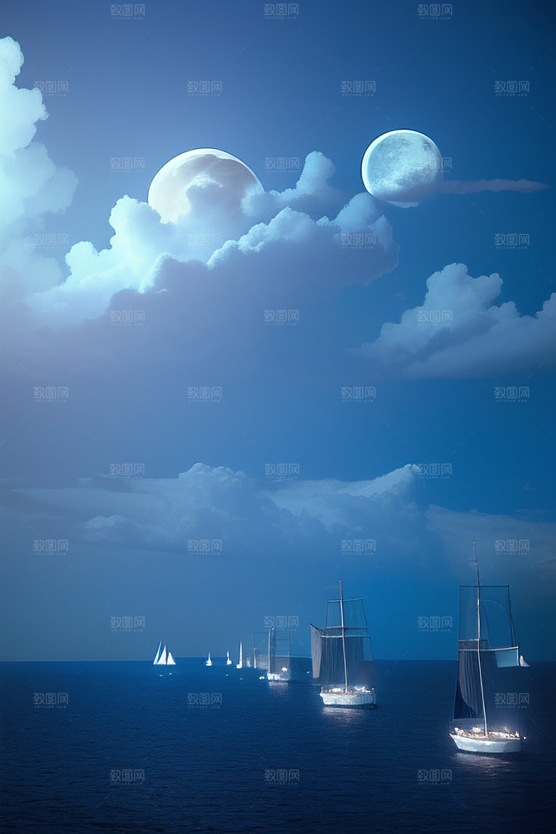美丽的蓝色仙境画面