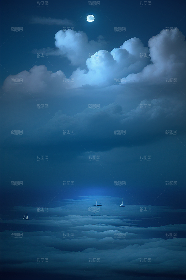 深海中的蓝色梦境
