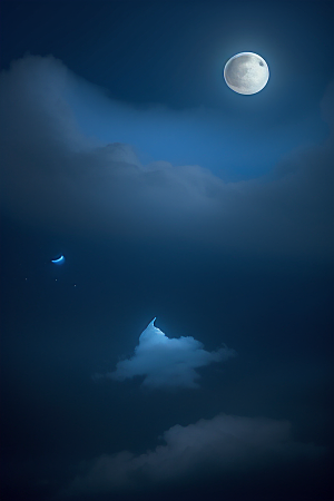 魔幻的蓝色海洋画面