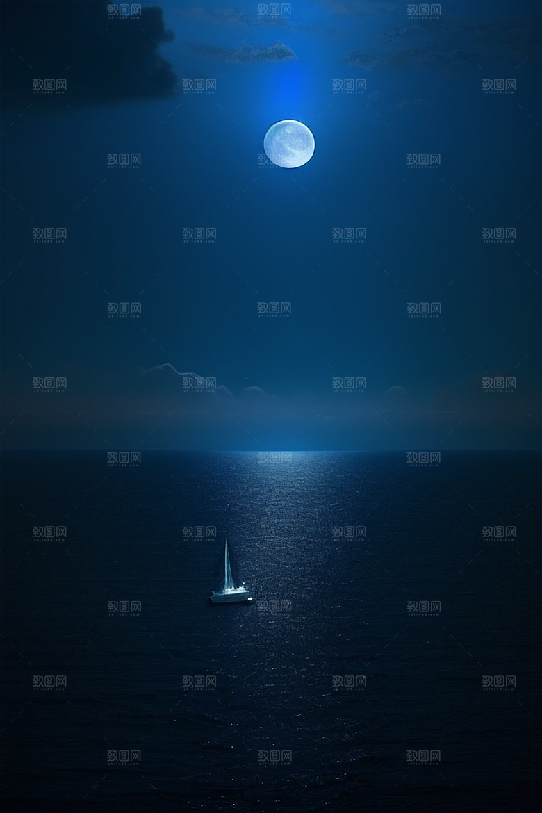 魔幻的蓝色海洋画面