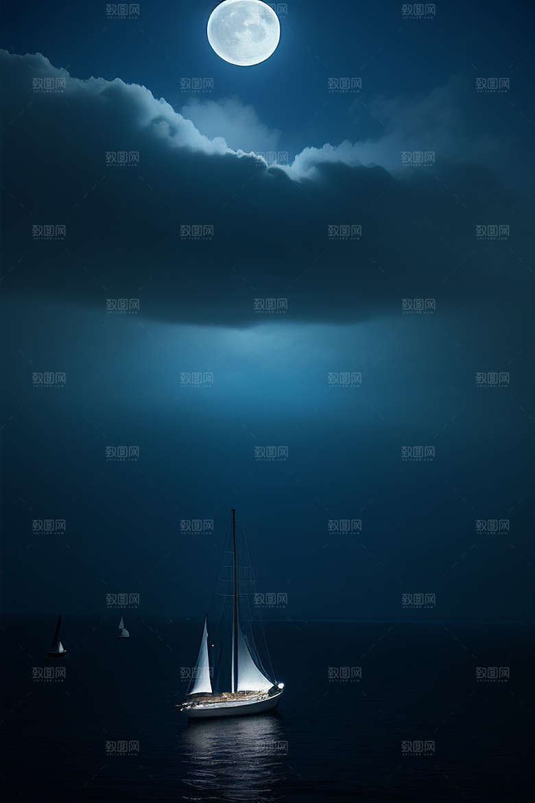魔幻的蓝色海洋画面