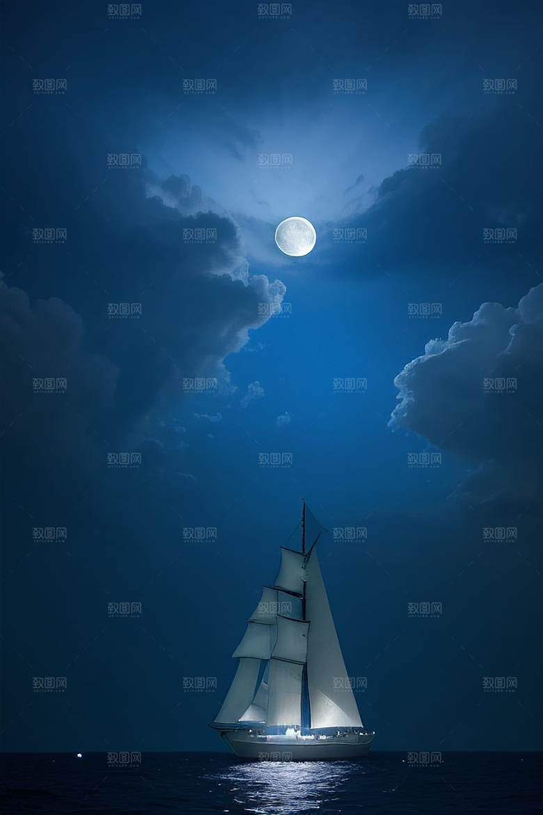 深海中漂浮的巨大蓝玫瑰