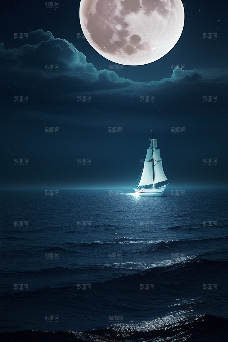 深海中漂浮的巨大蓝玫瑰