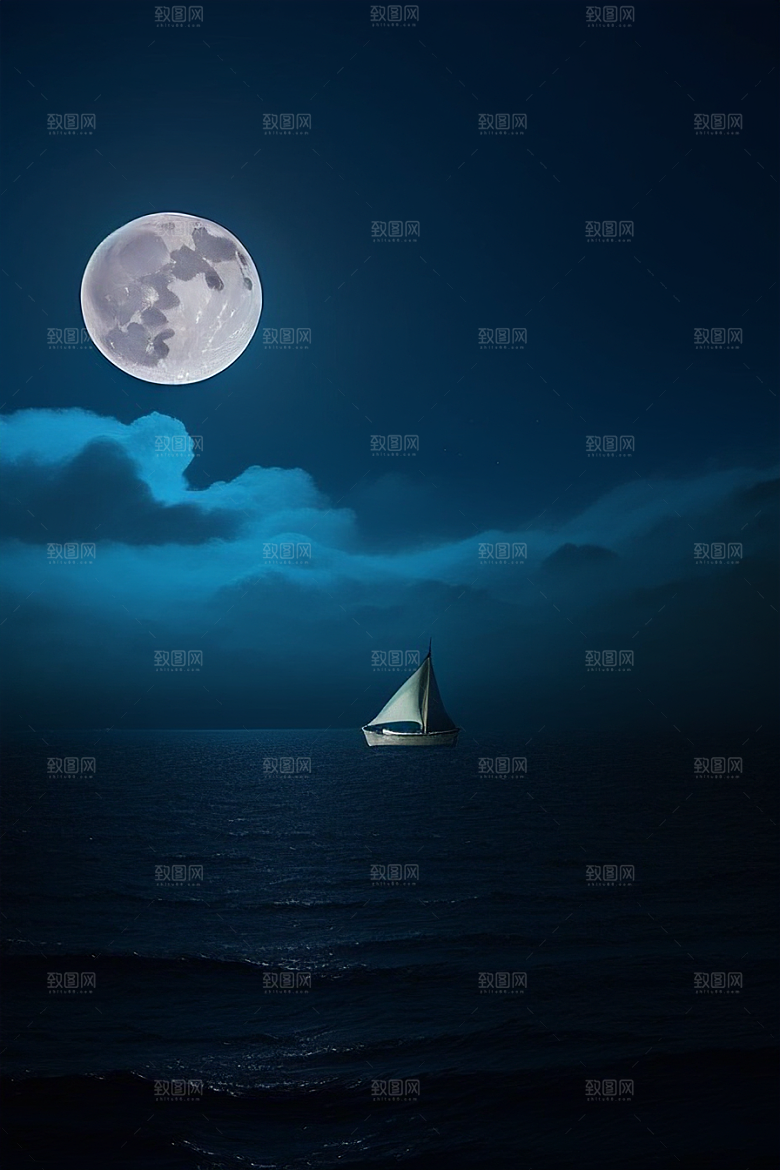 深海中漂浮的巨大蓝玫瑰