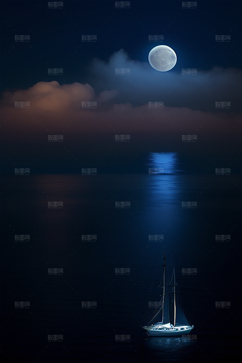 深海中漂浮的巨大蓝玫瑰