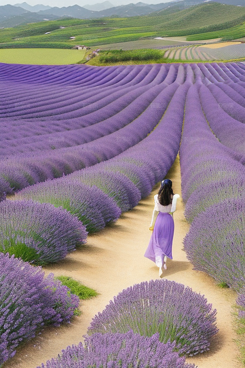 迷人的薰衣草花田香气四溢的仙境