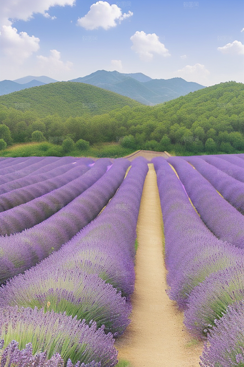 迷人的薰衣草花田香气四溢的仙境