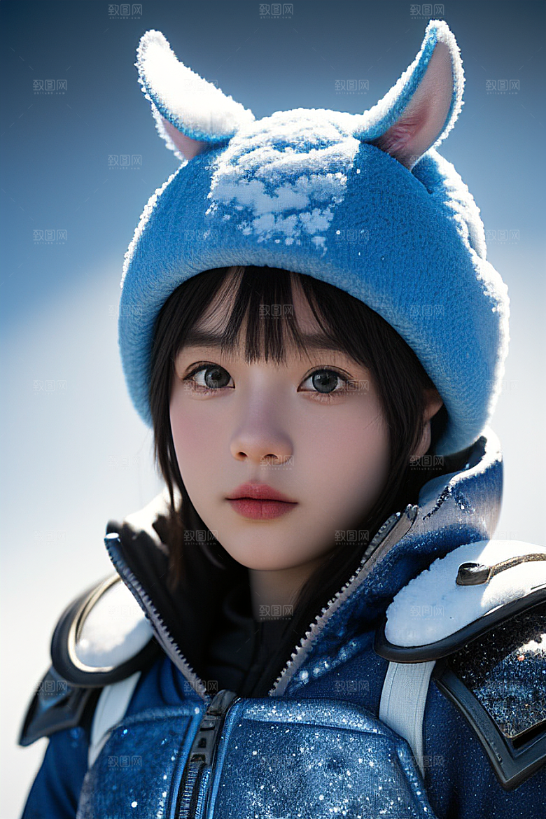 小巧可爱的雪兔探险者