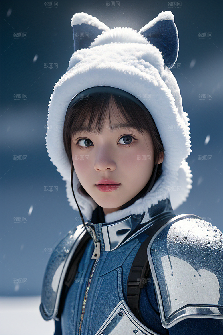 小巧可爱的雪兔探险者