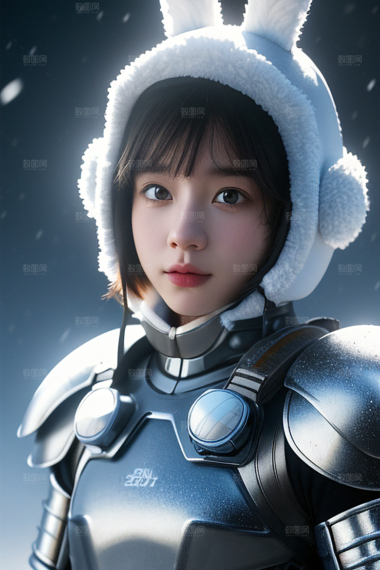 小巧可爱的雪兔探险者