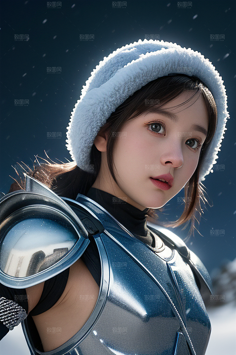 小巧可爱的雪兔探险者