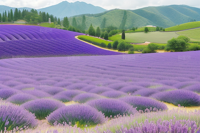 梦幻紫色薰衣草花田的魅力