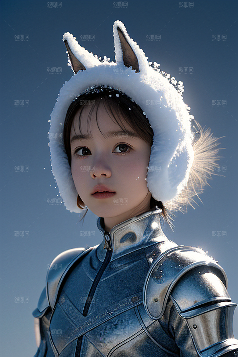 小巧可爱的雪兔探险者