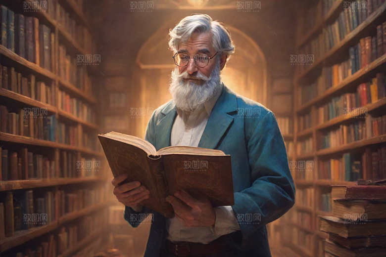 书香男子的魔幻世界动画人物书中走出