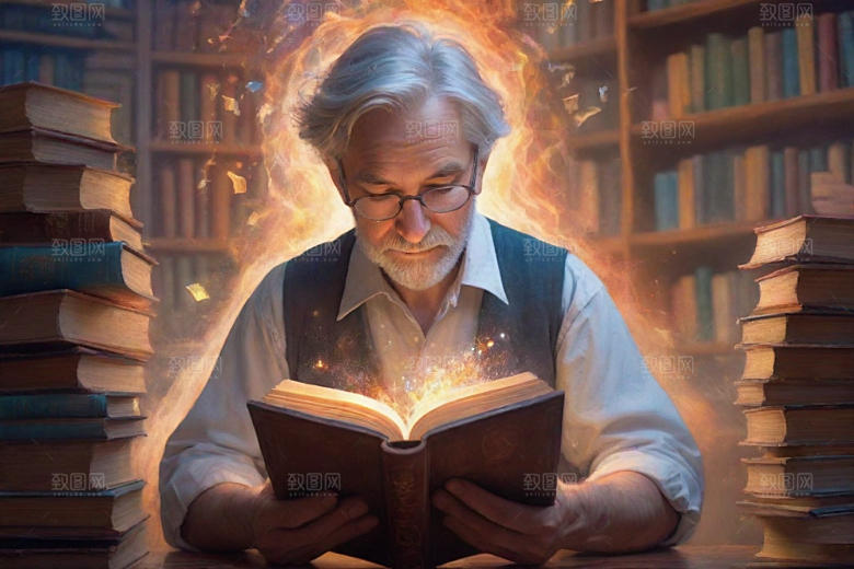 一个男人的魔力书籍变成动画角色