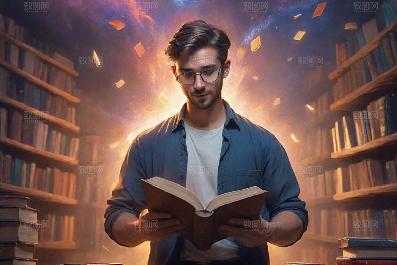 一个男人的魔力书籍变成动画角色
