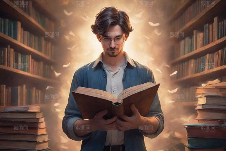 一个男人的魔力书籍变成动画角色