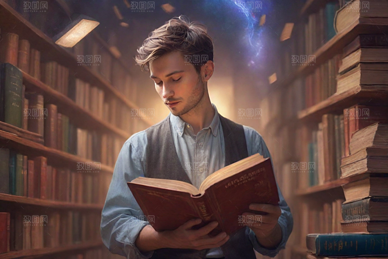 一个男人的魔力书籍变成动画角色