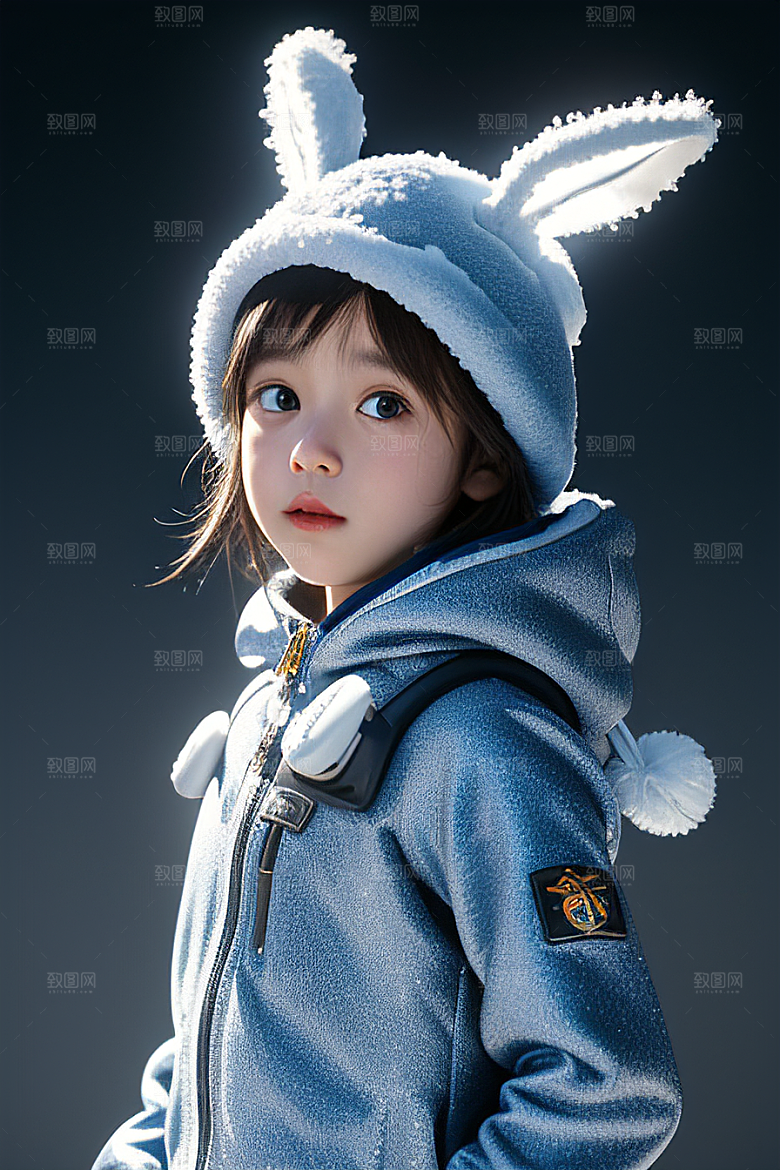 小巧可爱的雪兔探险者