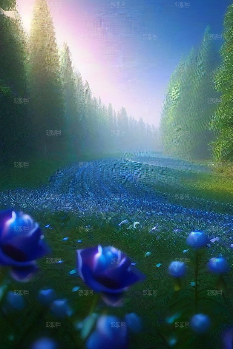 蓝玫瑰的舞蹈美景