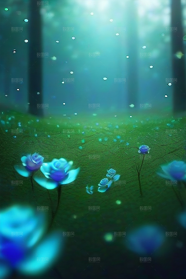 蓝玫瑰的舞蹈美景