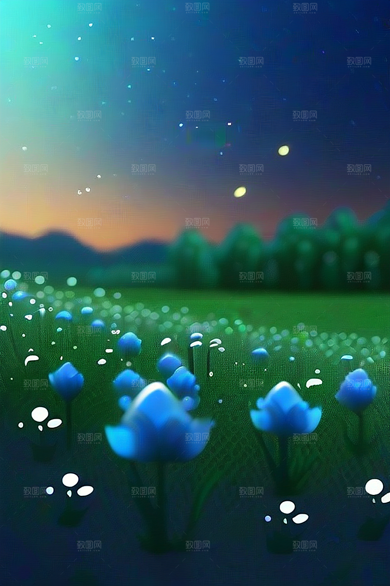 蓝玫瑰的舞蹈美景