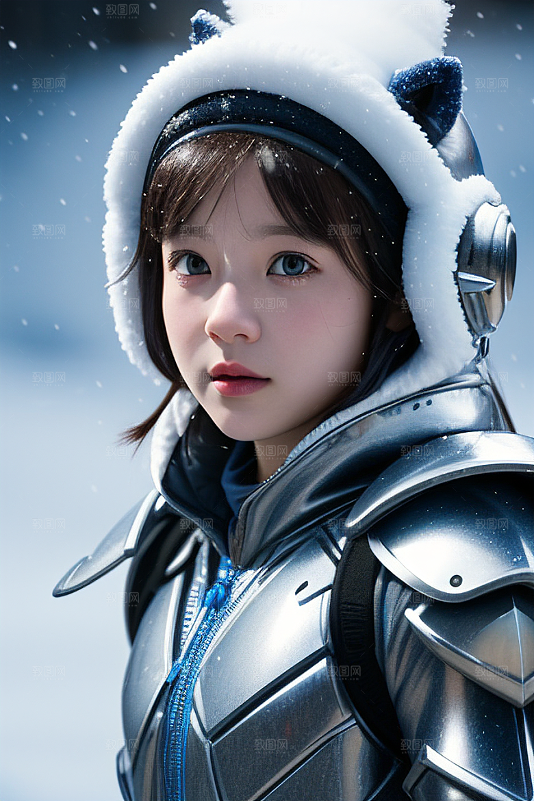 可爱的小雪兔探险者