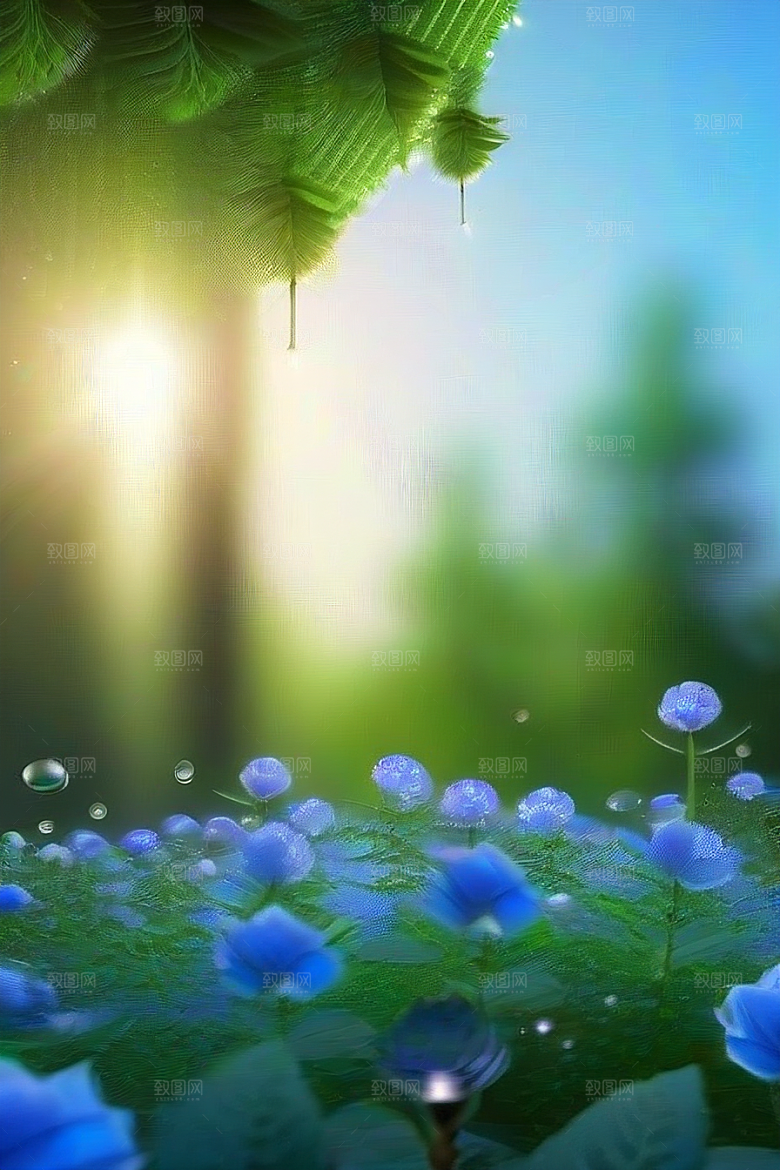 星星般的蓝玫瑰美景