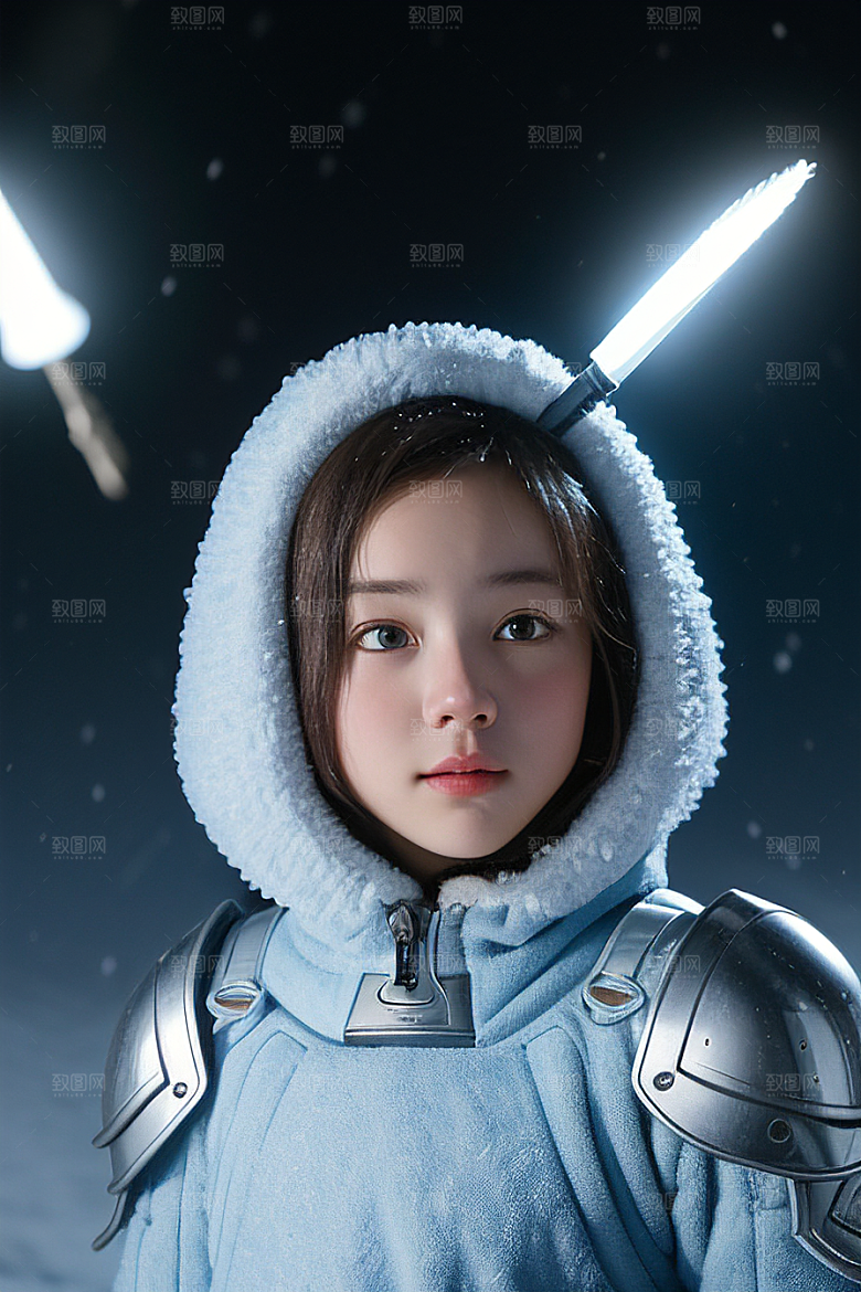 可爱的小雪兔探险者