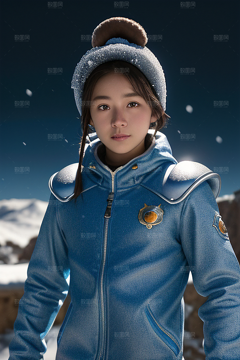 可爱的小雪兔探险者
