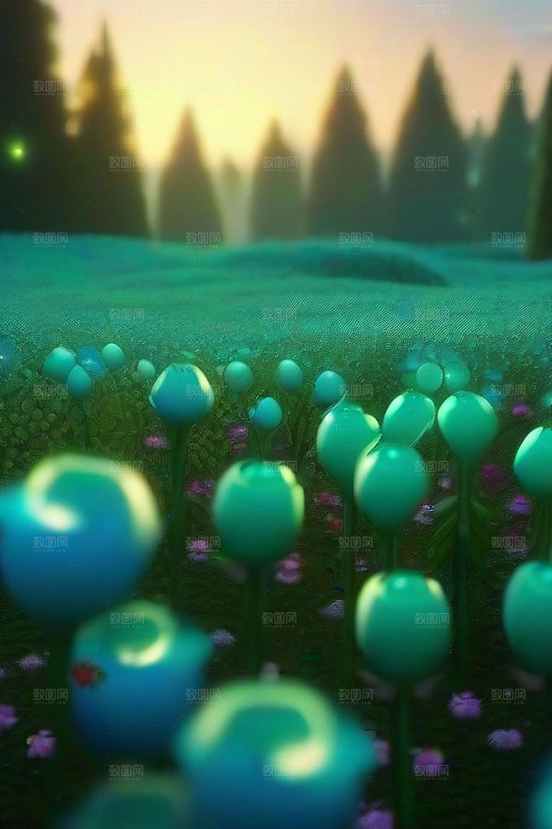 星星般的蓝玫瑰美景