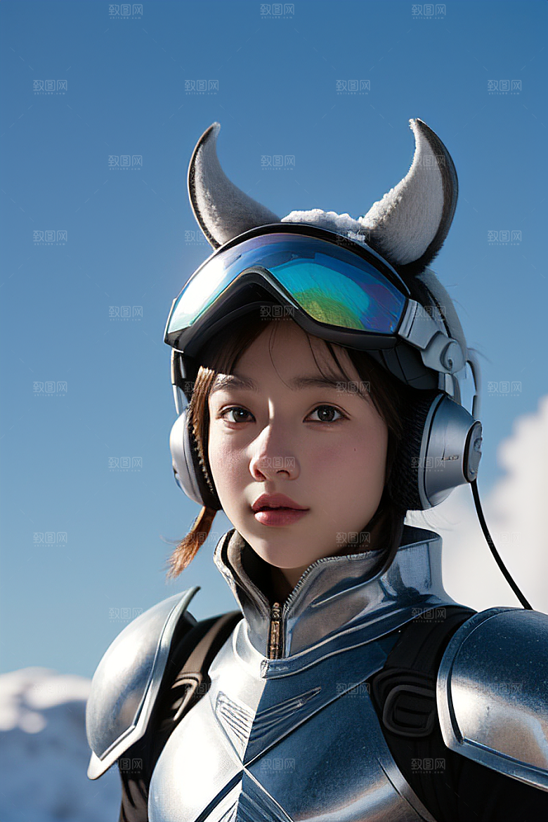 可爱的小雪兔探险者