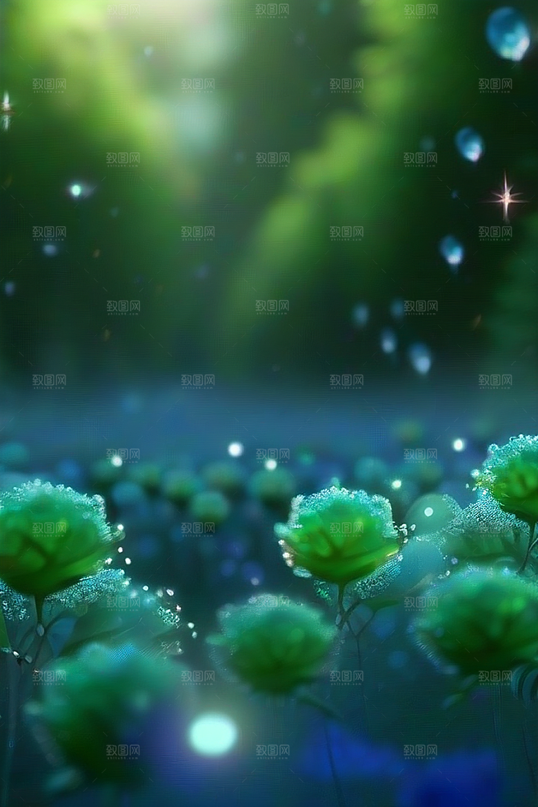 蓝色玫瑰的世界美景