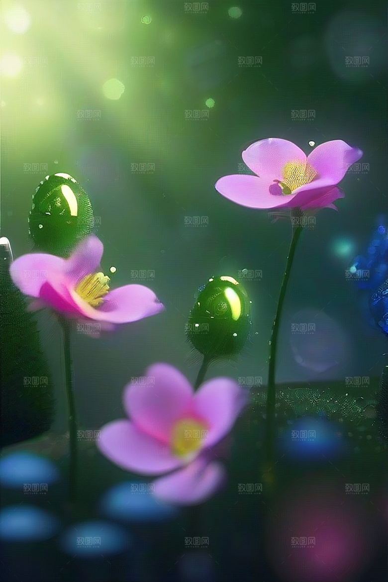蓝色玫瑰的世界美景