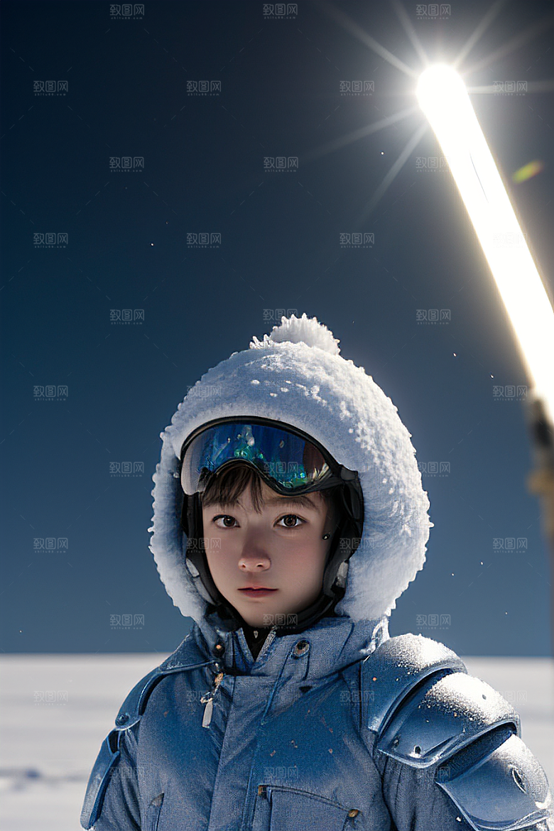 可爱的皮克斯风格雪兔