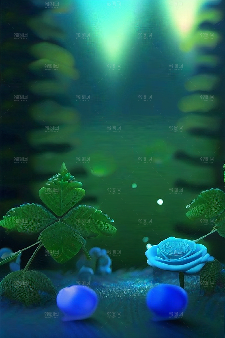 蓝色玫瑰的世界美景