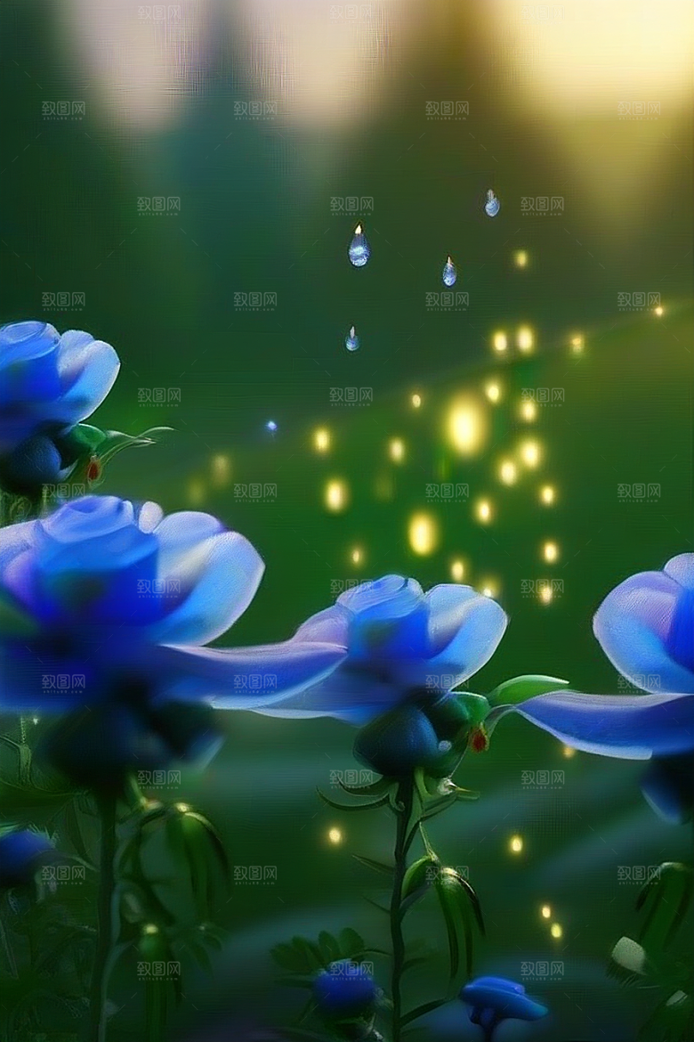 绿林的花海花满林间美景