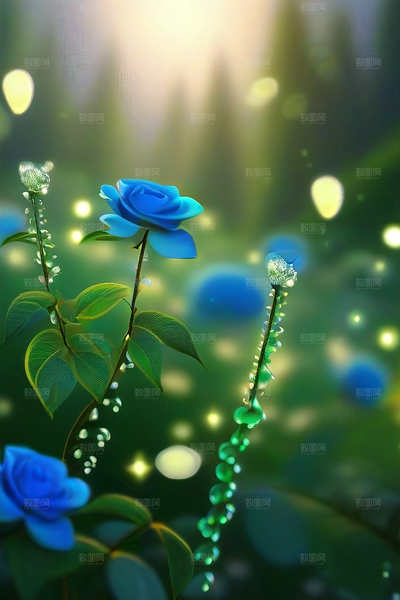 绿林的花海花满林间美景