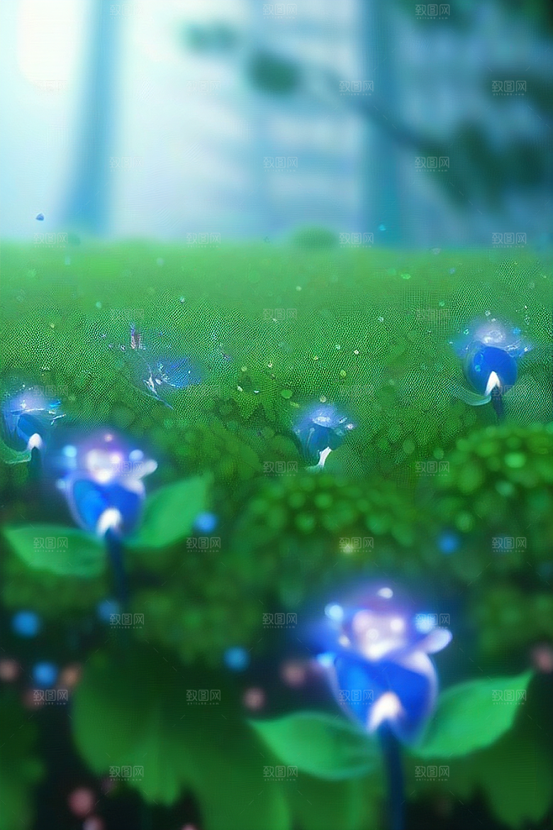 绿林的花海花满林间美景