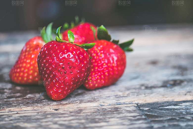 草莓特写摄影水果素材