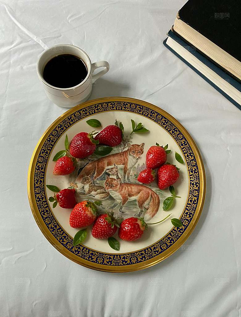 草莓特写摄影水果素材