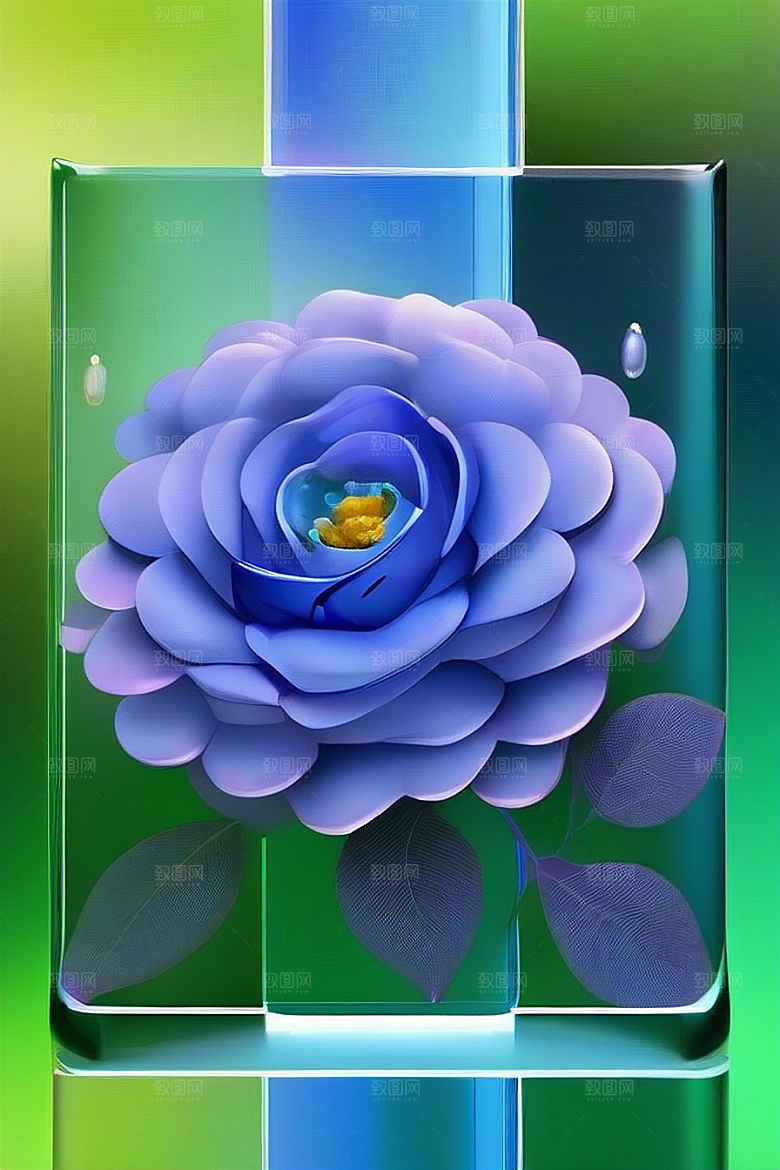 清晨的绿色森林美景