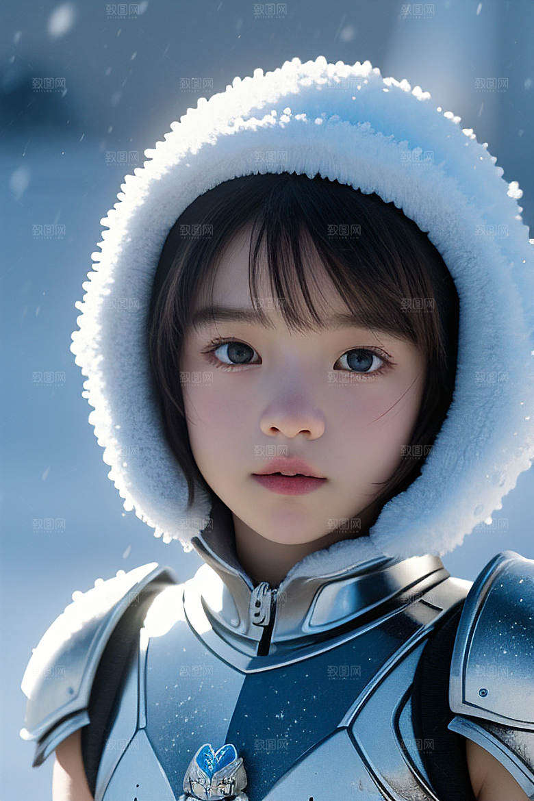 可爱的雪兔探险家
