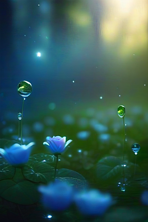 蓝玫瑰的星辰舞曲美景