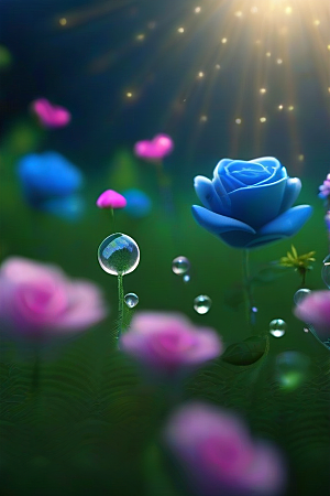 蓝玫瑰的星辰舞曲美景