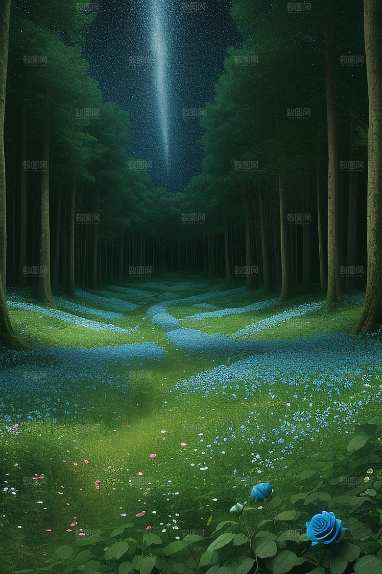 蓝玫瑰的星辰舞曲美景