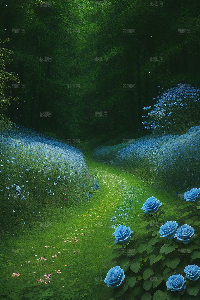蓝玫瑰的舞蹈美景